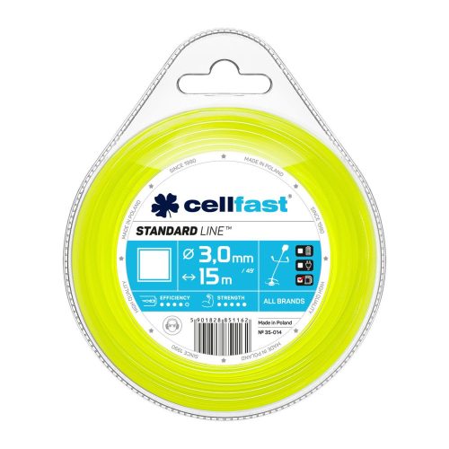 Cellfast STANDARD Fir pentru Motocoasă - Profil Pătrat, 3,0 mm x 15 m