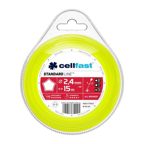 Cellfast STANDARD Fir de Tăiere pentru Motocoase - Profil Stea, 2,4 mm x 15 m