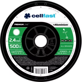   Damil Premium Întărit cu Particule de Aluminiu pe Rolă - Profil Rotund, 2,4 mm x 500 m, Cellfast