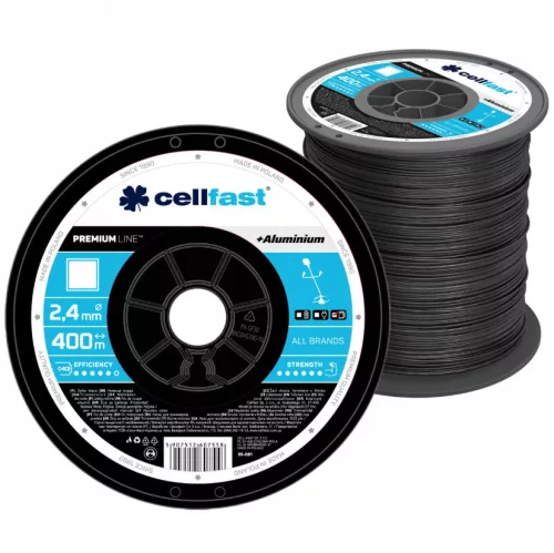Damil Premium cu Particule de Aluminiu, Profil Pătrat, 2,4 mm x 400 m, Cellfast
