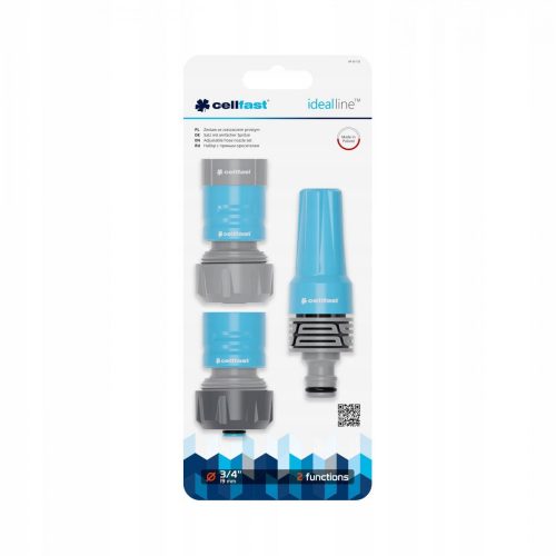 Set de Duze de Irigare Drept IDEAL CELLFAST 3/4" cu Tehnologie UNI FIT