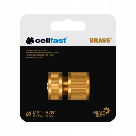   Conector Rapid cu Opritor 1/2" Alamă, Cellfast 52-820, UTILIZARE INTENSIVĂ