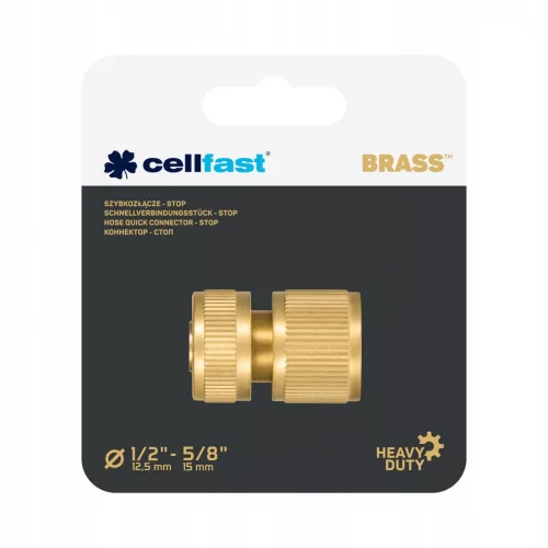 Conector Rapid cu Opritor 1/2" Alamă, Cellfast 52-820, UTILIZARE INTENSIVĂ