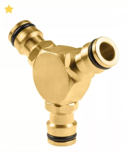 Conector T din Alamă pentru Furtun de Grădină 19 mm, 13 mm