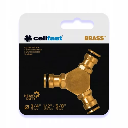 Conector T din Alamă pentru Furtun de Grădină 19 mm, 13 mm