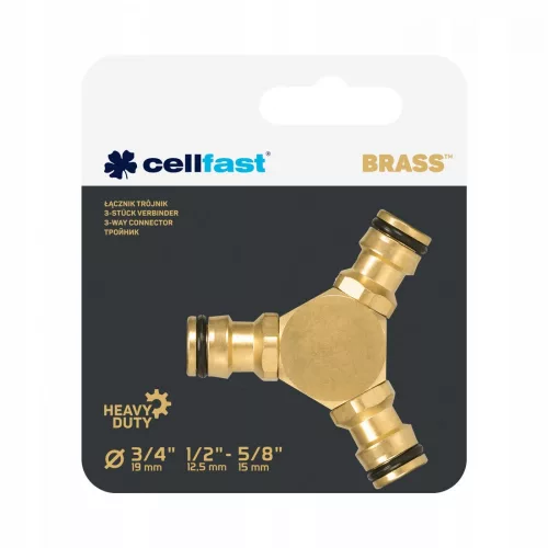 Conector T din Alamă pentru Furtun de Grădină 19 mm, 13 mm