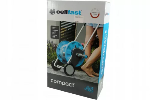 Cellfast Compact Cărucior pentru Furtun de Grădină 1/2" cu Capacitate de 45 m, Presiune de 6 bari, din Material ABS și Aluminiu