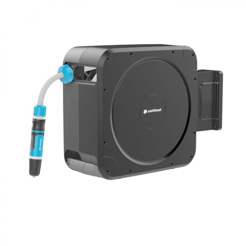 Cellfast ERGO™ Tambur Automat pentru Furtun de Grădină 1/2" 20 m cu Pulverizator (Montat pe Perete)