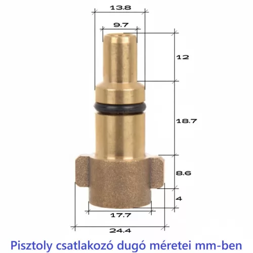 20m-es csőgörény sárgaréz csatlakozóval, rugóval Nilfisk Stihl RE Husqvarna magasnyomású mosókhoz