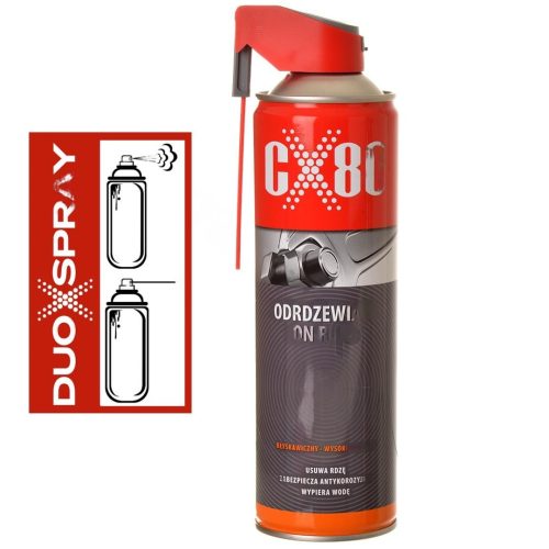 CX-80 PE RUGINĂ - Soluție Profesională de Îndepărtare a Ruginii 500 ml DUO-SPRAY