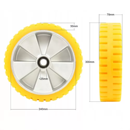 Roată Spate Originală HAKO Ø300 mm pentru Mașini de Curățenie HAKOMATIC B115, B120, B650, B750 (Cod Catalog 01071650)