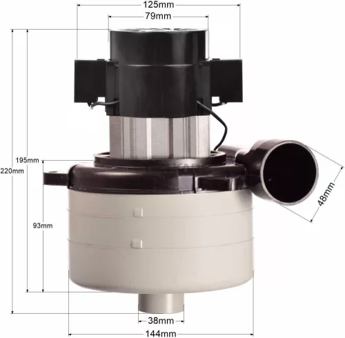 Motor de Aspirație pentru Mașini de Curățat Hako B70 B90 B115 B120 - 24V, 600W