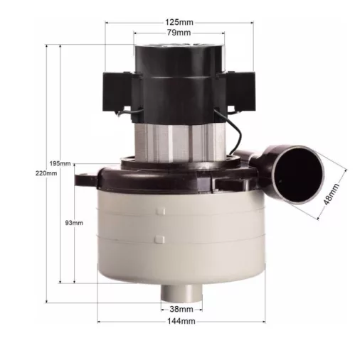 Motor de Aspirație pentru Mașini de Curățat Hako B70 B90 B115 B120 - 24V, 600W