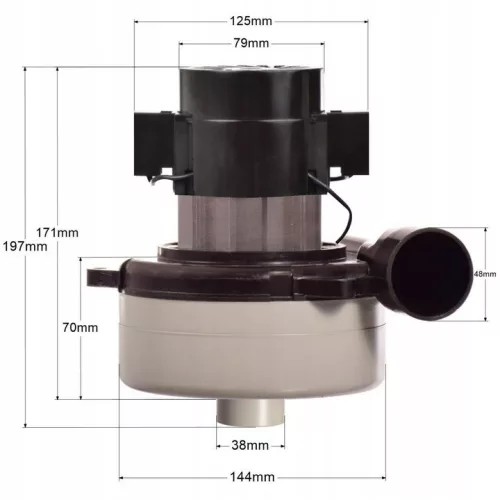 Motor de Aspirație pentru Mașini de Curățat (24V - 500W) Compatibil cu Nilfisk, Karcher, Comac, Fimap, Hako