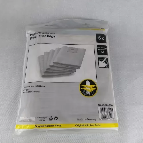Set de 5 saci de hârtie Karcher pentru aspiratoare NT 27/1