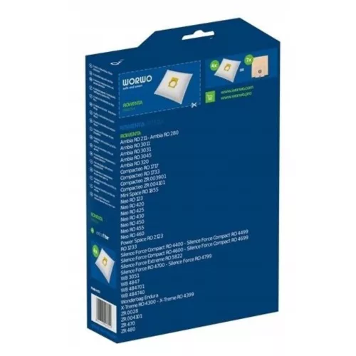 Sac de praf sintetic 4 bucăți - Compatibil cu aspiratoarele Rowenta Compacteo Ambia