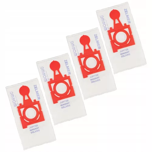 Saci de praf sintetici 4 bucăți pentru aspiratoare Zelmer Solaris, Magnat, Jupiter, Maxim (ZVC425HT 425SP) - Microfibră sintetică, Clasa de filtrare HEPA H10 (EPA E10), Dimensiuni 285mm x 290mm, Compatibil ZVC300B, 49.4000