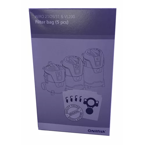 Sac Sintetic pentru Aspirator Nilfisk Attix 33 și 44, 5 Bucăți, Microfibră Sintetică, Compatibil FLEX și STIHL