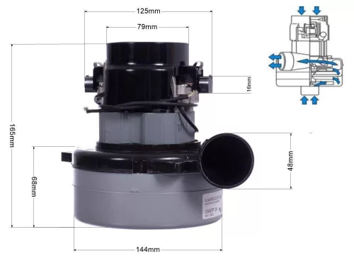Eredeti AMETEK Lamb szívómotor 24V 400W (116157-00 / 116157-18)