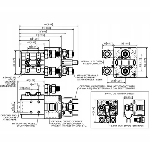 Contactoare, Relee și Bobine Post-Producție - SW84 - 24V 100A - Compatibile cu Albright