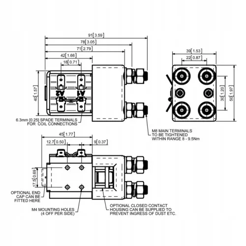 Contactor și Releu de Producție Alternativă SW82 - 36V 100A - Compatibil Albright