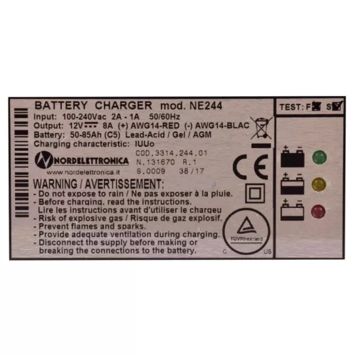Nordelettronica akkumulátor töltő Comac Vispa 35 B takarítógéphez (12V / 8A)