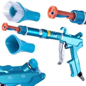   Pistol profesional pneumatic pentru curățare tapițerie LT-P26N cu duză penetrantă două capete interschimbabile și furtun spirală închis rotativ 5–8bar domeniu de presiune de lucru 6bar presiune recomandată 10–50°C interval de temperatură de operare