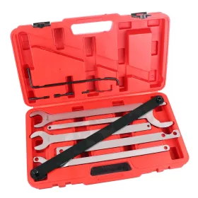  Set chei pentru ambreiaj ventilator vâscos 32/36 mm din oțel pentru scule, cu bară de blocare și geamantan din plastic – pentru service sistem de răcire motoare BMW, Mercedes, Ford pe benzină și diesel, utilizare profesională în atelier și garaj