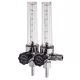 Rotametru dublu argon/CO₂ pentru reductor, racord filetat conic M14x1,5 și ieșire 7,5 mm, pentru sudare MAG/MIG cu sârmă plină și sârmă tubulară, sudare WIG/TIG cu electrod de tungsten și dozare CO₂ în acvariu