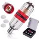 Separator de apă și filtru de aer de înaltă precizie pentru aerograf, cu conexiune standard 1/8", rezervor transparent de 2 cm³ și set de 4 cartușe filtrante din bronz sinterizat și bumbac, pentru montaj direct sub aerograf