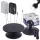 Set profesional 2x suport de vopsire rotativ și reglabil cu cleme din oțel, platformă 20 cm, înălțime 8–17 cm, lățime 4–13 cm, cu coloane de protecție împotriva pulverizării – pentru modelism, vopsirea miniaturilor și piese de precizie