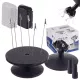 Set profesional 2x suport de vopsire rotativ și reglabil cu cleme din oțel, platformă 20 cm, înălțime 8–17 cm, lățime 4–13 cm, cu coloane de protecție împotriva pulverizării – pentru modelism, vopsirea miniaturilor și piese de precizie