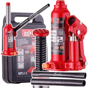   Cric hidraulic oscilant tip coloană BIG RED, capacitate 2 tone (2000 kg), înălțime maximă de ridicare 316 mm, greutate proprie 2,2 kg
