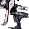 Pistol de vopsit ITALCO GLOSS X1 HVLP (Debit mare de aer, presiune joasă), duză 1,3 mm, rezervor superior 600 ml, presiune nominală 2,0 bar, consum aer 400–450 l/min pentru vopsele și lacuri pe bază de apă și solvent