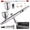 Kit Aerograf Profesional AIRGOO PRIME AG-216 cu 2 Duze (0.3mm / 0.5mm)
