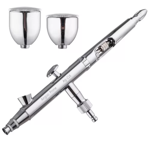 Kit Aerograf Profesional AIRGOO PRIME AG-216 cu 2 Duze (0.3mm / 0.5mm)