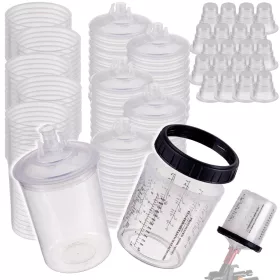   Set Pahare Amestec Vopsea PPS, 650ml cu Filtru 125µm (50 buc)