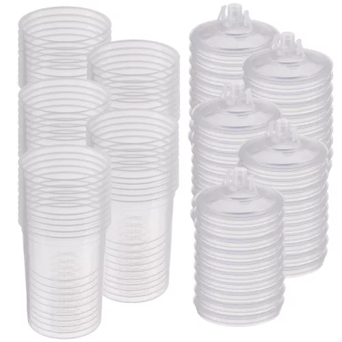 Set Pahare Amestec Vopsea PPS, 650ml cu Filtru 125µm (50 buc)