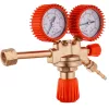 Regulator de presiune pentru butelii propan-butan ZR-39P, reductor profesional 0–3 bar reglabil, debit maxim 4 m³/h, cu manometre duble și racorduri filet 21,8 x 1/14 stânga / 3/8 stânga + ieșire cu stut pentru furtun de 8 mm