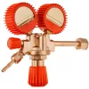 Regulator de presiune pentru butelii propan-butan ZR-39P, reductor profesional 0–3 bar reglabil, debit maxim 4 m³/h, cu manometre duble și racorduri filet 21,8 x 1/14 stânga / 3/8 stânga + ieșire cu stut pentru furtun de 8 mm