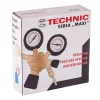 Regulator de presiune pentru butelii propan-butan ZR-39P, reductor profesional 0–3 bar reglabil, debit maxim 4 m³/h, cu manometre duble și racorduri filet 21,8 x 1/14 stânga / 3/8 stânga + ieșire cu stut pentru furtun de 8 mm