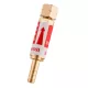 Siguranță uscată de flacără pentru acetilenă și propan, cu supapă de reținere retur flacără și gaz, racord 3/8" stânga și mamelon 8 mm pentru montaj între pistol de sudură și reductor de presiune