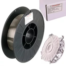   Sârmă de sudură MIG/MAG auto-protectoare din oțel inoxidabil, cu miez de flux, 0,8 mm, 2 kg, rolă D200 (Ø 200 mm, alezaj 52 mm, înălțime 53 mm), clasă E308LT0-3, sârmă tubulară fără gaz pentru sudare la exterior