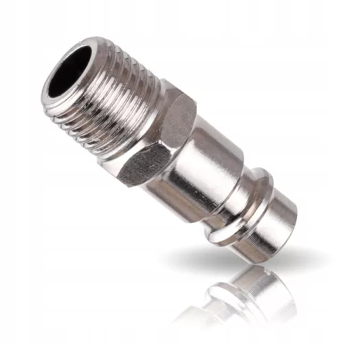 Racord rapid standard nichelat 1/4" cu filet exterior (mascul) pentru scule pneumatice, lungime 40 mm, acoperire anticorozivă, ambalaj individual EPM20