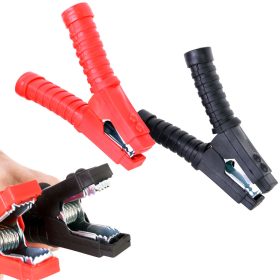   Set cleme crocodil pentru pornire auto 1000A, lungime 160 mm, deschidere max. 40 mm, izolație din cauciuc, marcaj polaritate roșu-negru, 2 bucăți