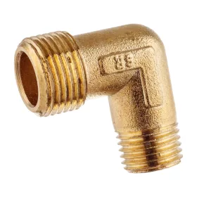   Racord cotit pentru cap compresor, 1/4" x 3/8", filet exterior pe ambele părți, lungime filet 10 mm, pentru sistem de aer comprimat
