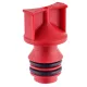 Dop roșu de umplere ulei pentru compresor, montaj prin alunecare (tip glisant), diametru exterior 18 mm, plastic rezistent la ulei, cu 2 inele de etanșare O-ring din cauciuc, compatibil cu compresoare de aer cu ulei 24 L / 50 L