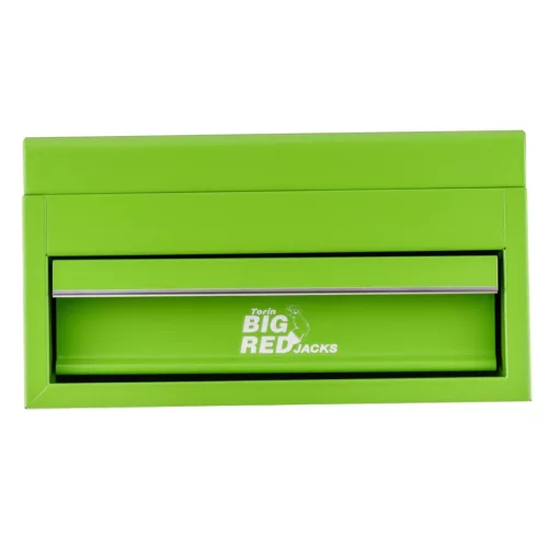 BIG RED sertar metalic pentru scule, organizator compact complet metalic cu compartiment superior deschis, culoare verde, 26×14×17 cm, dimensiuni interioare sertar 13,5×20,6×5 cm, compartiment superior 16×25×3 cm