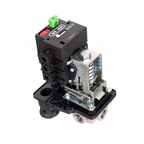Presostat profesional NE-MA, 400V, 8/10 bar, pentru motoare 2.2–2.5 kW, 4–6.3A, conexiune 3/8” + 3×1/4”