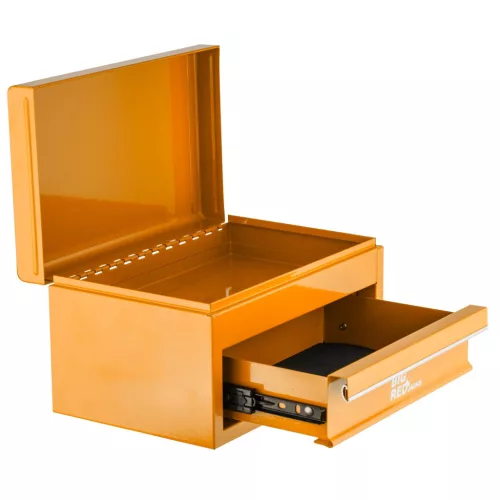 BIG RED organizator de scule complet metalic cu sertar și compartiment superior – galben, 1 sertar, compartiment superior, 26×14×17 cm